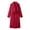 Red, variant on Women's Double Sided Plush Knee Length Robe, Belted Shawl Collar Bathrobe with Pockets, Soft Flannel Sleepwear, Cozy Long Loungewear, Warm Fleece Open Front Gown Beige One Size
