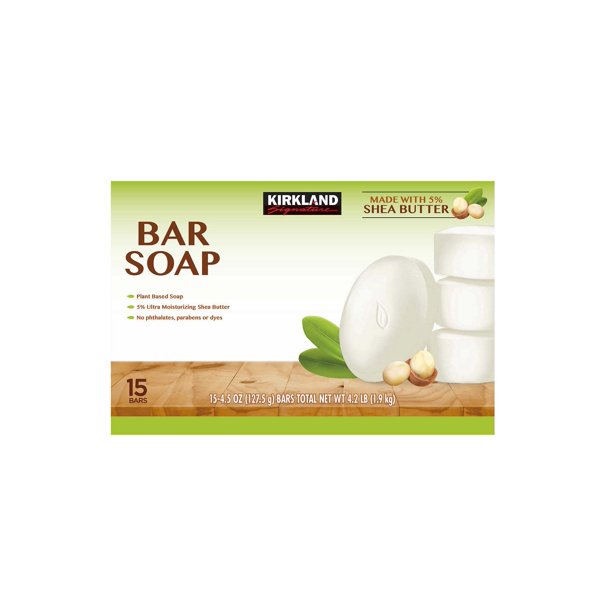 Kirkland Signature Bar Soap with Shea Butter, 15 Bars