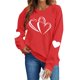 thumbnail image 2 of Xuyuer Valentines Sweatshirts for Women Heart Print Graphic Valentine Sweatshirts Casual Tops, 2 of 9