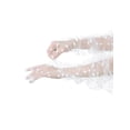 thumbnail image 4 of Guantes de encaje extra largos para mujer Inspire Chic, con puños acampanados, de dedos completos, transparentes con lunares, talla única, lunares grandes blancos, 4 of 6