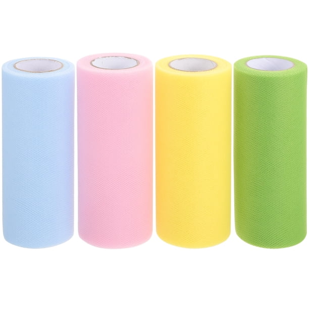 KAKOWELY 4 rollos de tul para vestidos de novia, cintas de tul multifunción, telas de tul, rollos de tul para regalo