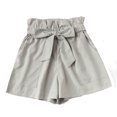 thumbnail image 2 of Aayomet Leather Shorts For Women Women's Plus Size French Terry Bermuda Shorts with Pockets,Gray L, 2 of 4