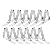 Unique Bargains Home Picnic Clear Plastic Spring Tablecover Clamp Table ...