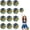 Blue Gold, variant on 12 Pcs pom poms Cheer,pom poms Cheerleading with Finger Holes Metallic Foil Cheer Pom Pomsfor Dance, Matches (Black Red Silver)