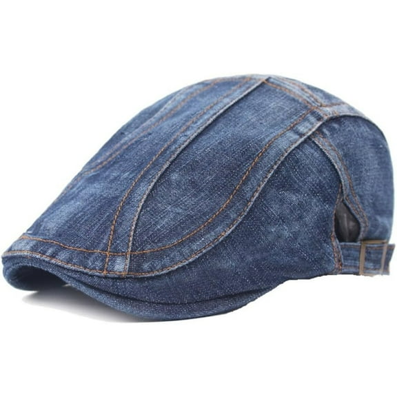 Unisex Denim Newsboy Hats Flat Ivy Gatsby Cabbie Driving Berets Hat Cotton Dad Cap for Men Women