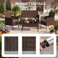 thumbnail image 3 of Gasee 4PCS Patio Rattan Conversation Furniture Set Outdoor Brown/Gray Cushion, 3 of 8