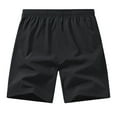 thumbnail image 4 of Men's Shorts Casual Athletic Style, Elastic Waist Workout Shorts for Men, Summer Cotton Blend Shorts with Pockets, Gym Shorts or Lounge Shorts for Daily Comfort XS-4XL, Black, 4 of 6