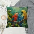thumbnail image 2 of ONETECH Home Decorative Romantic Parrots Throw Pillow Covers Super Soft Green Forest  Cushion Cover for Sofa Couch Office Bedroom Decor Pillowcase, 2 of 5