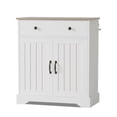 thumbnail image 1 of QinaQin Buffet de 29,5 Po avec Rangement, Armoire de Bar à Café Blanche avec Tablettes Ajustables, 1 of 9
