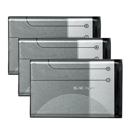 Replacement Battery for Nokia BL-5C (3 Pack)