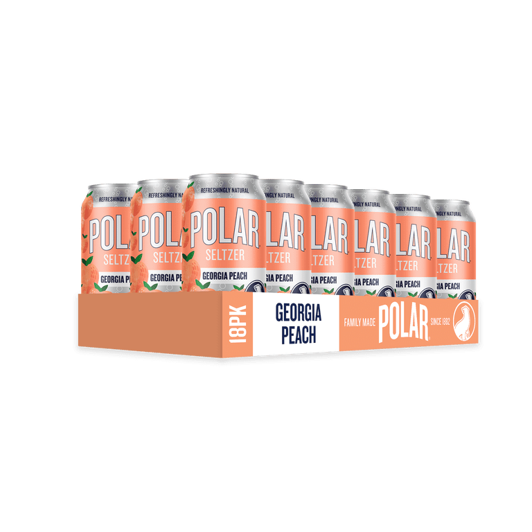 Polar Zero Calorie Georgia Peach Sparkling Seltzer, 12 fl oz, 18 Pack photo 5
