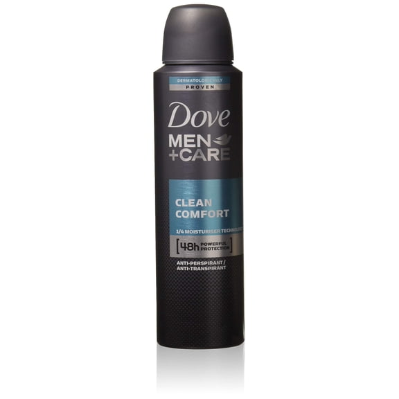 New Dove Men Care Clean Comfort Anti-Perspirant Deodorant Spray 150 Ml/5.0oz (4 Can)