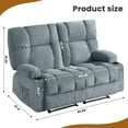 thumbnail image 3 of JONPONY Reclining Loveseat with Cup Holders for Living Room 2 Seat Manual Loveseat Recliner with Side Pocket,Blue, 3 of 15