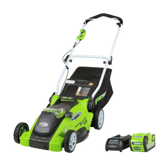 Greenworks 40V 16" Cordless Push Lawn Mower, 4.0 AH Battery and Charger Included [75+ Compatible Tools]