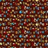 36" x 44" Dino Land Words Fabric, per Yard