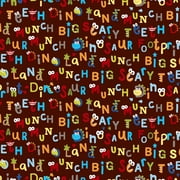 36" x 44" Dino Land Words Fabric, per Yard