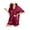 Burgundy, variant on Womens Silk Satin Pajama Set, 2 Piece Heart Embroidery Short Sleeve Button Down Pjs Set for Bridal Party