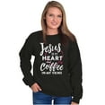 thumbnail image 4 of Jesus in Heart and Coffee in Veins Women Plus Size Crewneck Sweatshirt Brisco Brands 2X, 4 of 5