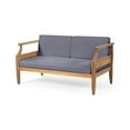 thumbnail image 4 of Noble House Aston Outdoor Mid-Century/Modern Wood Loveseat Set in Teak/Brown, 4 of 10