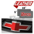 thumbnail image 2 of 2Pcs 5"x10" Chevy Emblem Bowtie Leather Red Vinyl Wrap Sticker Decal Film Sheet, 2 of 7