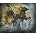 thumbnail image 2 of Wiley, Marta 14x12 Gold Ornate Wood Framed with Double Matting Museum Art Print Titled - Horse On Fire Muted Colors, 2 of 4