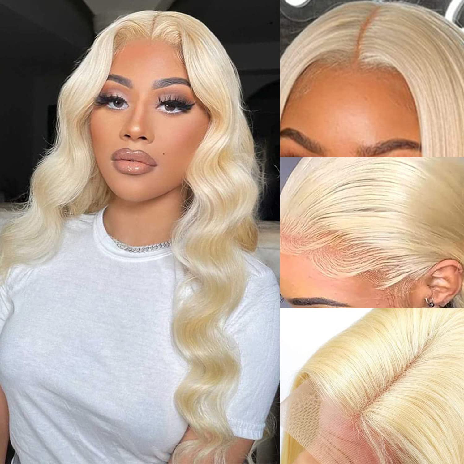 613 Blonde Lace Front Wigs Human Hair Pre Plucked with Baby Hair Brazilian ＿ 並行輸入品 屋外照明