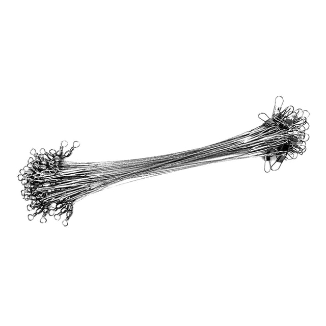 100x líder de pesca, aparejos de pesca, herramienta de pesca con broches giratorios, sedal de pesca resistente, alambre líder, pesca para exteriores 10cm