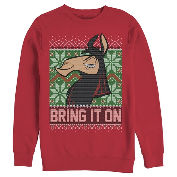 Men's The Emperor's New Groove Christmas Bring It On  Sweatshirt Red Medium