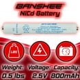 thumbnail image 3 of Banshee Battery Replacement for Welch Allyn 72600 72837 22820 12800 PocketScope, 3 of 5