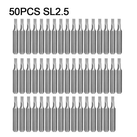 

50pcs 4mm Small Hex Shank Slotted Screwdriver Bits Set Flathead for Power Tool