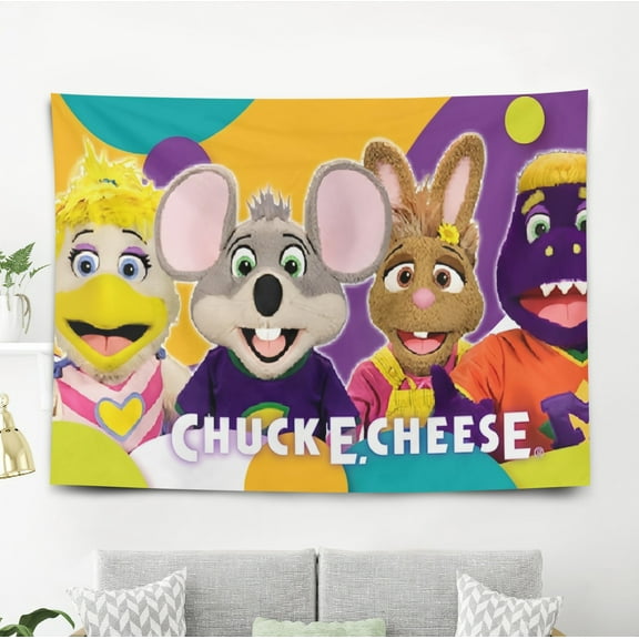 Tapestry for Chuck E Cheese wall hanging Bedroom Dorm Funny Backgrounds Banner Party Poster Wall Art Decorations Kids Girls Teens Gifts Funny 40×60 inch