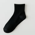 thumbnail image 3 of Povozer Women's Cotton Dress Socks 4 Pack Thin Solid Casual Crew Sock(Black,One Size), 3 of 3