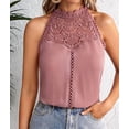 thumbnail image 4 of Women'S Hollow Out Lace Vest Top Summer Fashion Sleeveless Blouse Chic Casual Streetwear Skin Red XL, 4 of 9
