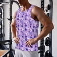 thumbnail image 5 of Lsque Violet Pattern Mens Tank Tops Muscle Athletic Quick Dry Sleeveless Workout Fitness T Shirts Beach Tank Top, Loose-fit Sleeveless Shirt for Men-Large, 5 of 7