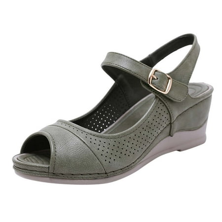 

Sandals for Women Dressy Summer Sandals for Women Strappy Platform Sandals Close Toe Wedge Shoes Comfy Sandals