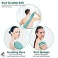 thumbnail image 4 of PULLIMORE 3 Pack Exfoliating Back Scrubber for Shower, Soft Brush Shower Ball, Back Scrubber Set, Exfoliating Gloves, Women Men Skin Towel Bath (Beige), 4 of 8