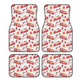 thumbnail image 1 of Kdxio Fire Truck Print Car Floor Mats Universal SUV Front Rear Floor Foot Mats 4-Piece Full Set with Non-Slip Rubber Backing Car Accessories for Most Cars, 1 of 7