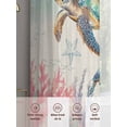 thumbnail image 6 of Sheer Curtains 96 Inches Long 2 Panels, Vintage Sea Turtle Coral Rod Pocket Curtain Voile Draperies, Summer Marine Life Light Filtering Window Treatment for Living Room Kitchen Bedroom, 6 of 8