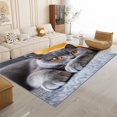thumbnail image 3 of Yellow Eyes 3D Printed Area Rug Animal Grey Cat Non-Slip Low Pile Carpet for Living Room Bedroom, Kids Room and Home Decor, Durable Machine Washable Breathable Indoor Floor Mat 6 X 9 Ft, 3 of 7