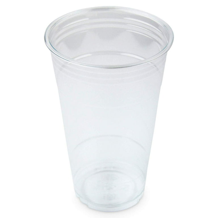 Choice HD 24 oz. Heavy Weight Clear Plastic Cold Cup with Strawless / Sip-Through  Lid - 50/Pack