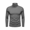 thumbnail image 2 of Bxsruta Mens Turtleneck Shirts Long Sleeve Pullover Tops Slim Fit Basic Tees Fall Winter Base Layer, 2 of 6