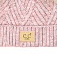 thumbnail image 2 of C.C Kids' Babies' Soft Stretch Cable Knit Faux Fur Pom Pom Beanie Hat, Criss Cross Rose Mix, 2 of 5