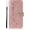 Rose Gold, variant on Compatible with iPhone 13 Glitter Wallet Case for Women Girls Luxury Bling Diamond Rhinestone Heart 2 Card Holder Wrist Strap PU Leather Slots Protective Cover 6.1 inch Gold, (QL3290-i13-2)