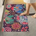 thumbnail image 2 of Dreamtimes Paisley Elephant African Bath Mat Set Soft High Absorbent Non Slip Rectangular Bath Rug+U-Shaped Toilet Mat, Non-Slip Bath Carpet Bath Mats for Bathroom 17.3"x13.4"+23.6"x15.7", 2 of 5