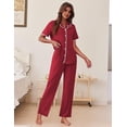 thumbnail image 2 of EKOUAER Women's Pajama Sets Button Down Loungewear Short Sleeve Sleepwear 2 Piece Pants Pjs Set with Pockets, 2 of 6