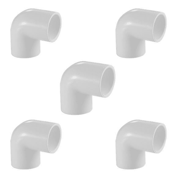 Lesso America 406-005 (5 Pack), Plumbing, PVC Pipe Fitting, 90° Ell, SCH40, 1/2"