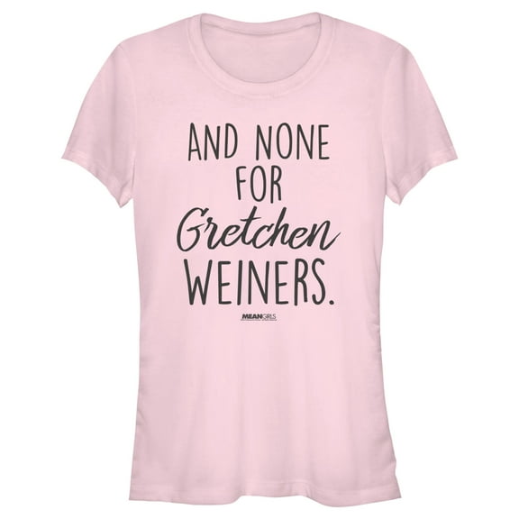 Junior's Mean Girls And None for Gretchen Wieners Graphic Tee Light Pink 2X Large
