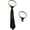 Black, variant on Reversible Sequins Tie with Zippered Sparkly Necktie for Festival Party Dance
