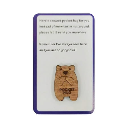 Petit Sac en Bois pour Cartes, Sac en Bois pour Câliner, Petite Poche en Fer-Blanc, Câlin avec Carte pour Isolation, Manque de Toi Pensant à Toi pour Anniversaire de 60 Ans pour Hommes, Cartes en Papier