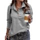 thumbnail image 2 of Sudadera Informal de Larga para Mujer, Cuello Alto, Botones y Cordón Ajustable Gris L, 2 of 7